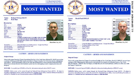 matt sweat wanted most richard david marshals list criminals york break added service its cnn prison upstate dna cabin found