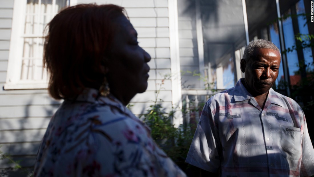 Walter Jackson, the son of Susie Jackson who died in the church shooting, recalls stories about his mother with his niece Cynthia Taylor at Jackson&#39;s home in Charleston on June 18.