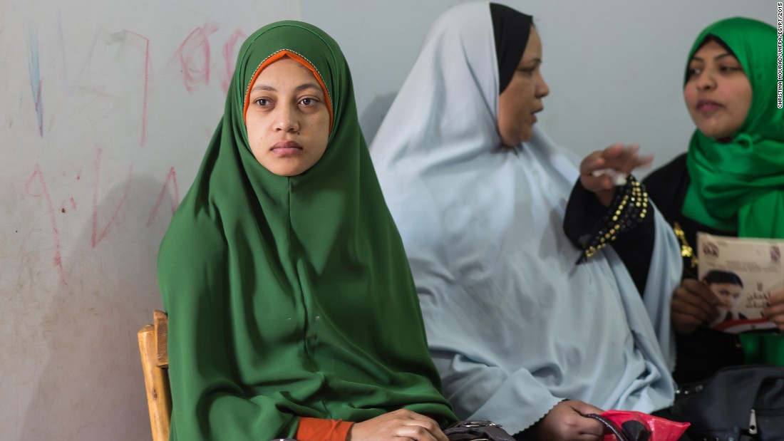More women have undergone FGM in Egypt than any other country. Here, women wait to tell their stories about living with FGM at the Society of Islamic Center near Sohag in January 2015.
