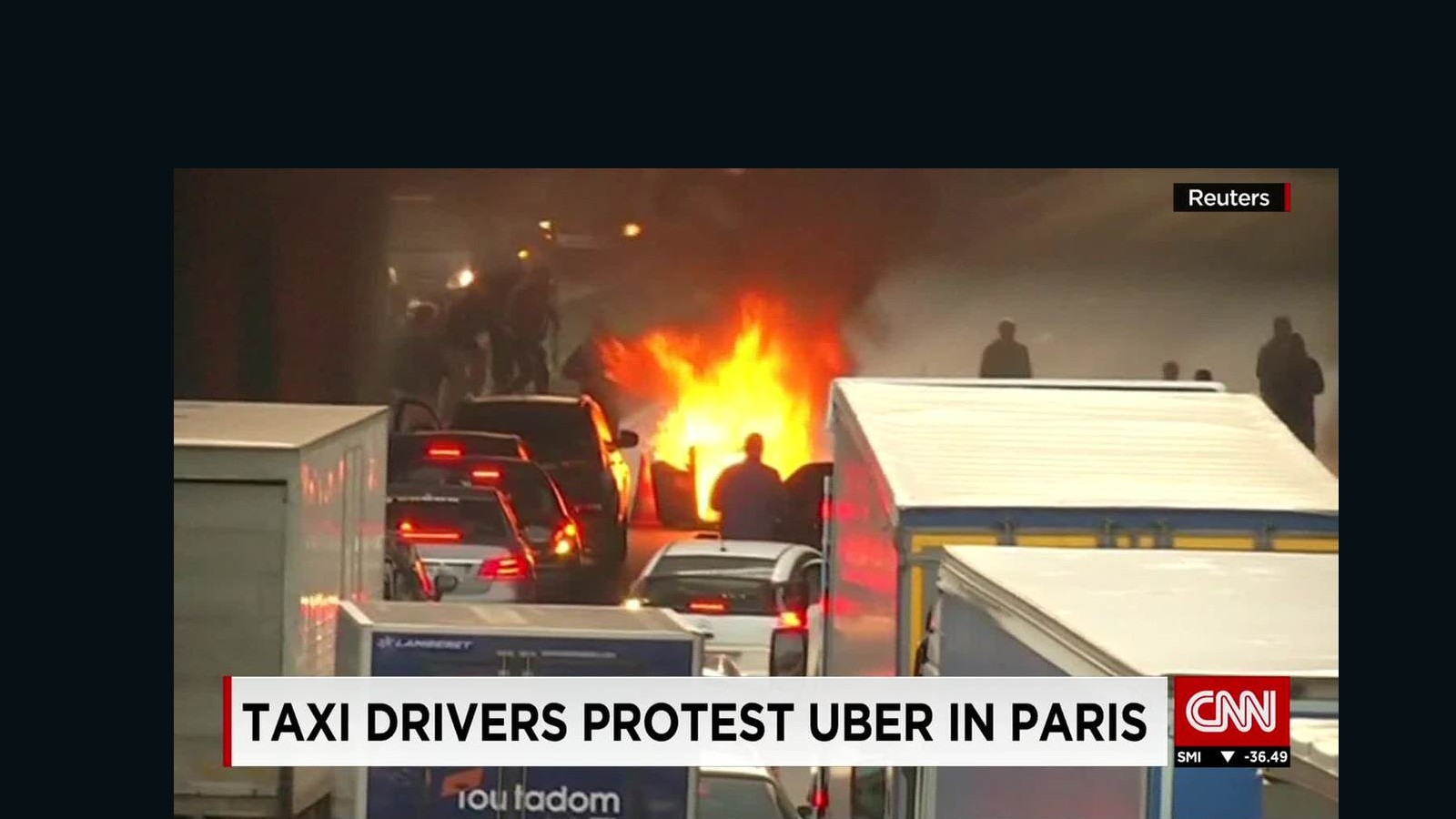 French Taxi Driver Protest Against Uber Turns Violent - CNN Video