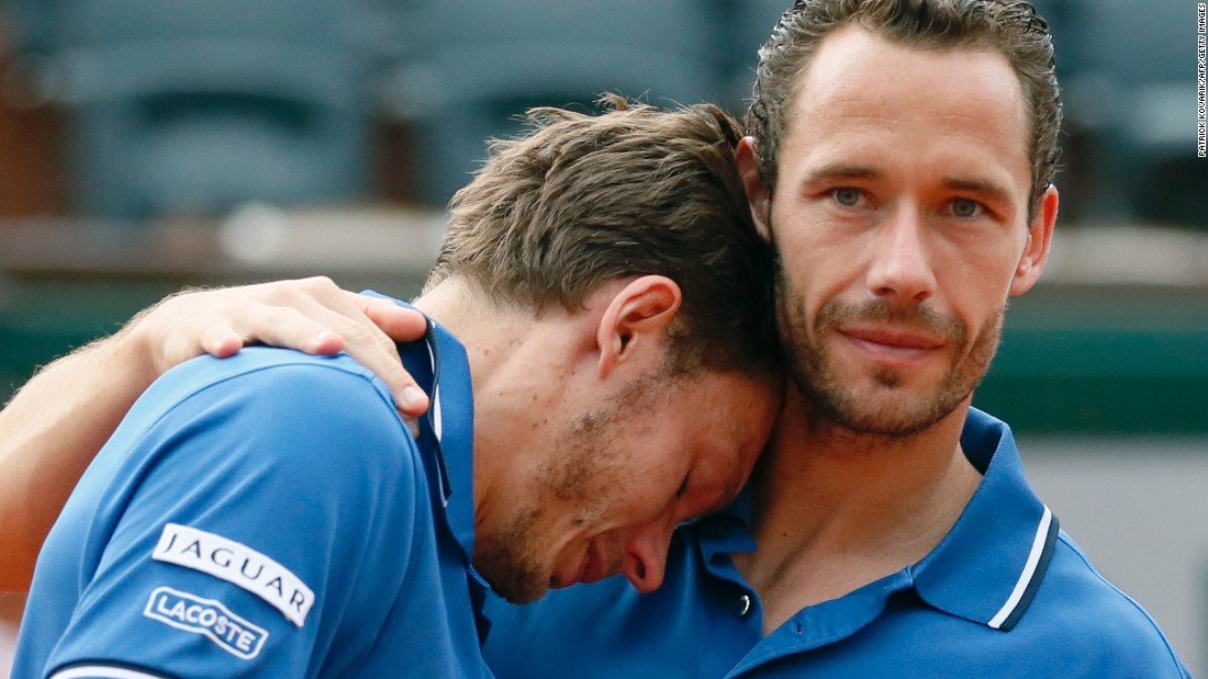 There was more heartache for Mahut in the 2013 French Open doubles final. He and partner Michael Llodra lost to Americans Bob and Mike Bryan in a third-set tiebreak. Mahut wept afterward. 