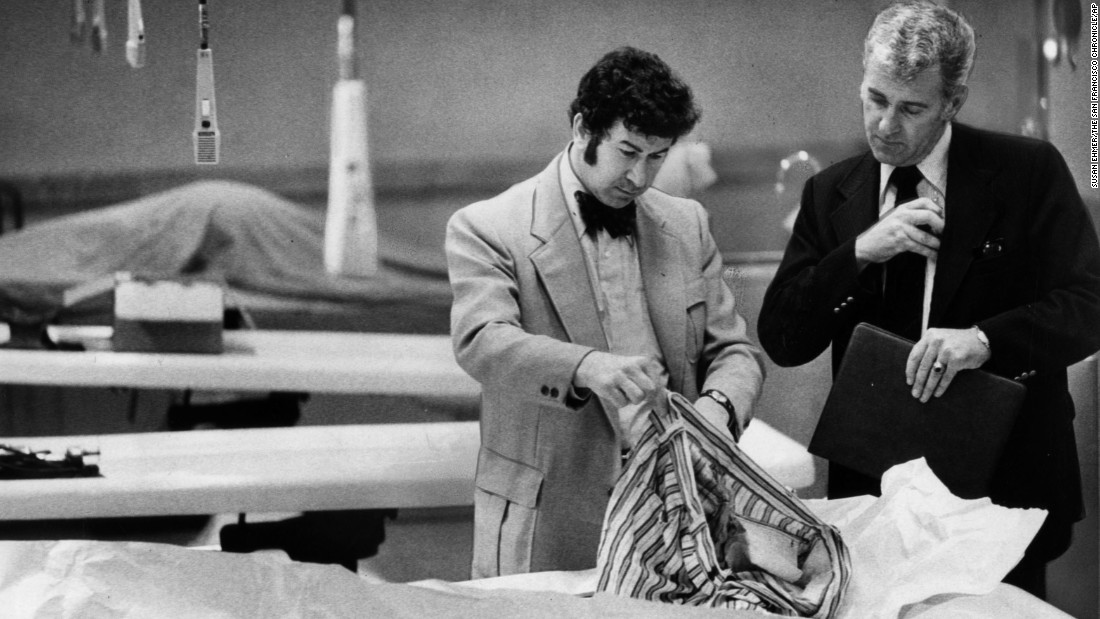 Homicide inspectors David Toschi, left, and William Armstrong go through a &quot;Zodiac Killer&quot; victim&#39;s clothes looking for clues. &quot;In the &#39;70s there was a certain kind of killer who had the skill to get away with murder long enough to assemble the body count where they would be classified as serial killers,&quot; said James Alan Fox, the author of &quot;Mass Killing.&quot; The Zodiac Killer has never been caught.&lt;br /&gt;