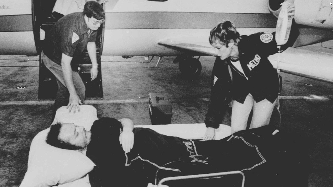 Larry Flynt, owner of Hustler magazine, lies on a stretcher in Atlanta, April 14, 1978, as attendants prepare to load him on board a hospital plane. Flynt was shot by serial killer and white supremacist &lt;a href=&quot;http://www.cnn.com/2013/11/18/justice/death-row-interview-joseph-paul-franklin/&quot;&gt;Joseph Paul Franklin&lt;/a&gt; for publishing pornographic photos of a black man with a white woman. The injury left Flynt permanently paralyzed from the waist down. Franklin was convicted of six murders and claimed responsibility for as many as 22. He was executed in November 2013.