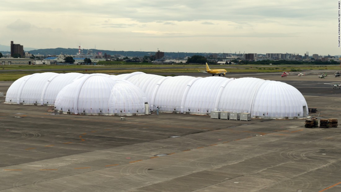 The mobile hangar at the Nagoya airport, as seen on Wednesday, June 3.