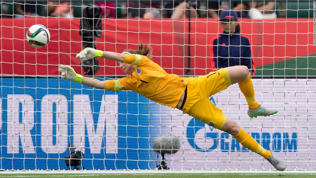 England goalkeeper Karen Bardsley makes a save against Germany during second-half action on Saturday, July 4.