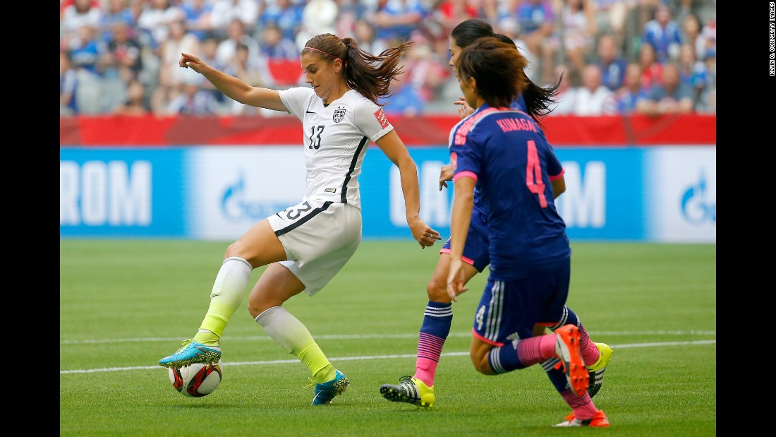 Alex Morgan of the United States controls the ball in the second half.