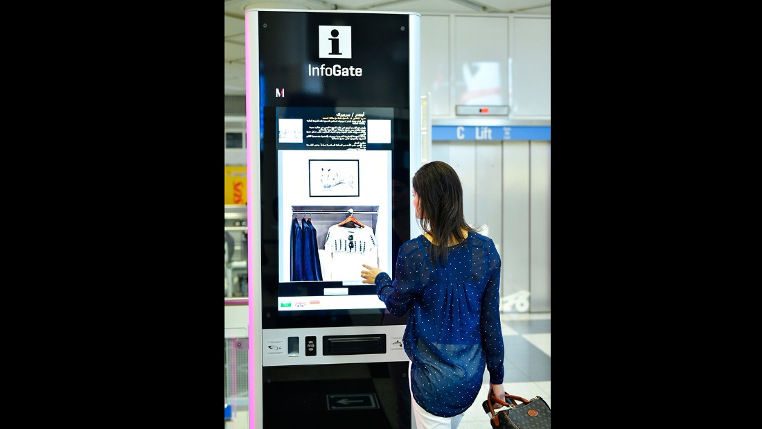 With the touch of a finger, passengers can tap a &quot;you are here&quot; display, and InfoGate&#39;s interactive signs give directions. 