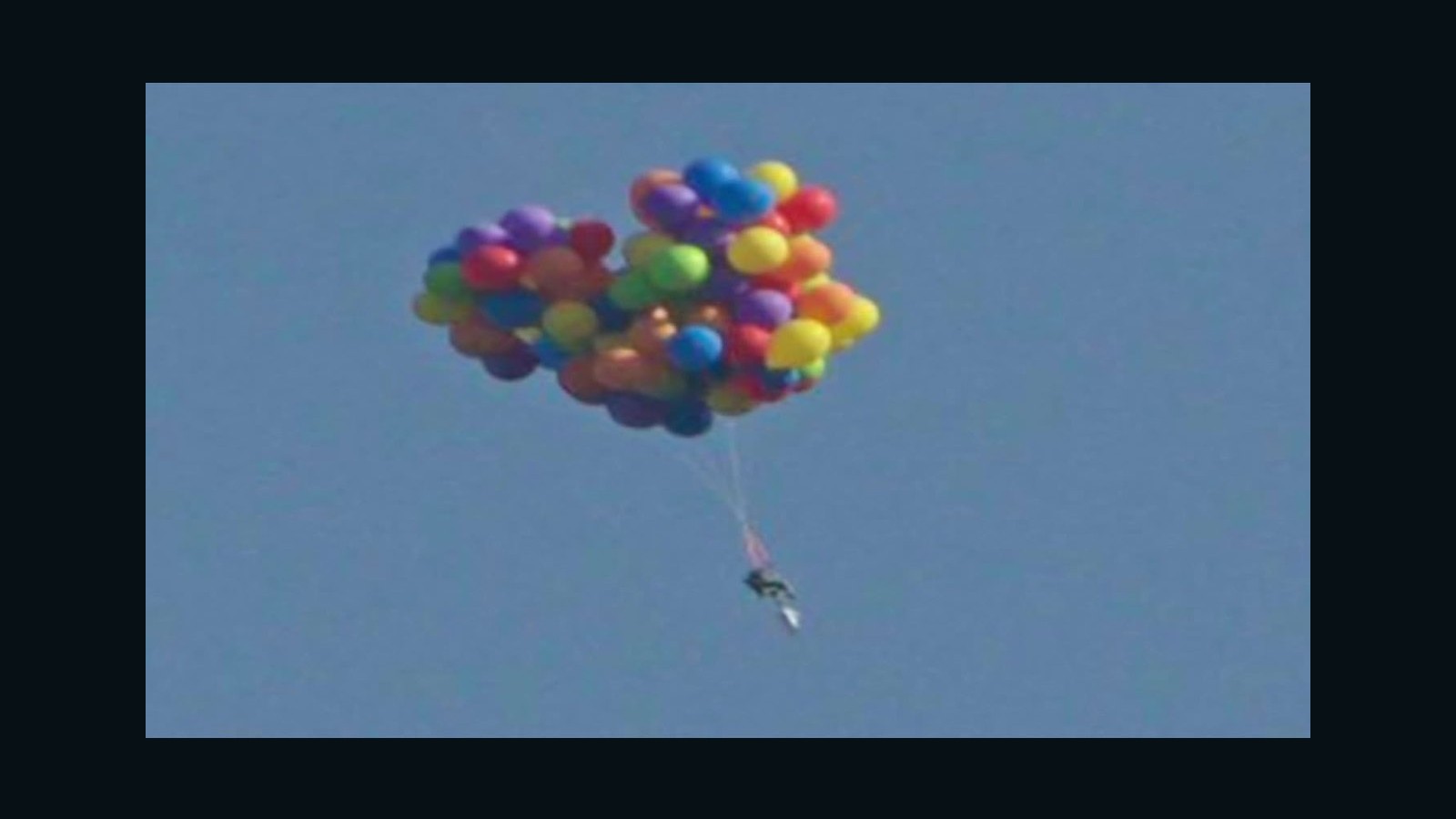 Man floats under nearly 100 balloons - CNN Video