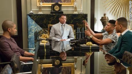 The cast of 'Empire' from left to right in a scene from 2015: Jussie Smollett, Terrence Howard, Bryshere Gray and Trai Byers. 