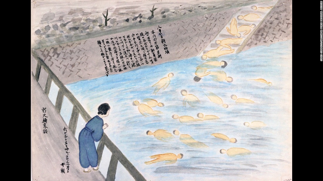 Sueko Sumimoto remembered a mother standing on a bridge. She was screaming her child&#39;s name while the bodies of dead students floated on the river below.