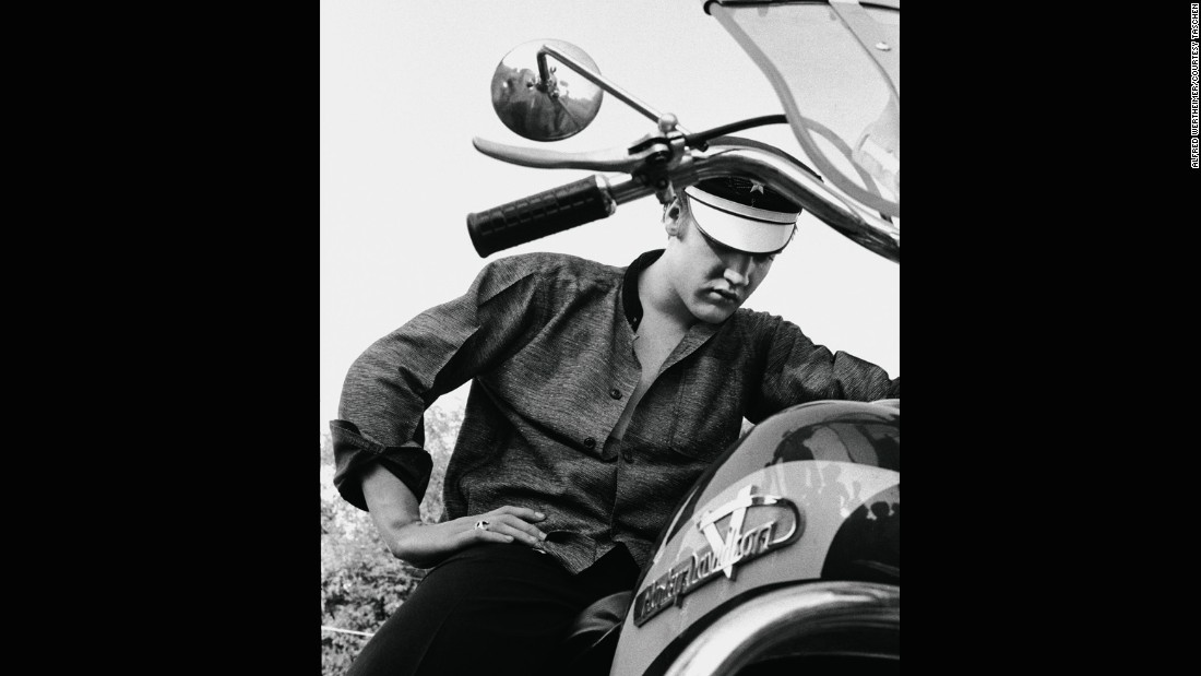 Also good for the bad-boy image: a motorcycle. This 1956 photo can&#39;t help but recall another &#39;50s bad boy, &lt;a href=&quot;https://homespunlondon.files.wordpress.com/2013/11/marlon-brando-the-wild-one-johnny.jpg&quot; target=&quot;_blank&quot;&gt;Marlon Brando in &quot;The Wild One.&quot;&lt;/a&gt; &quot;Elvis had animal magnetism,&quot; singer Ian Hunter said. &quot;He was even sexy to the guys. I can&#39;t imagine what the chicks used to think.&quot; 