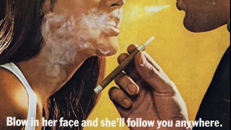 This ad for Tipalet cigarettes was first issued in 1969 and continued to run in the 1970s. Sex was often used to sell cigarettes throughout the decade.