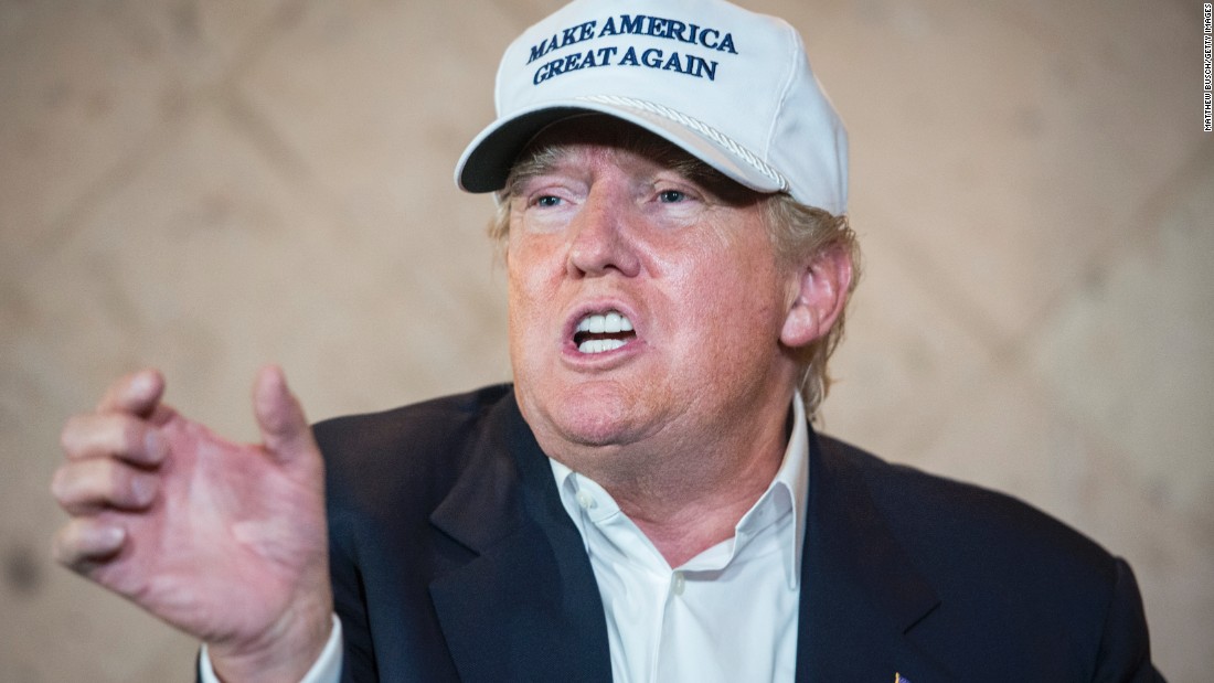 Trump talks to the media in Laredo, Texas, during a trip to the Mexico border on July 23.