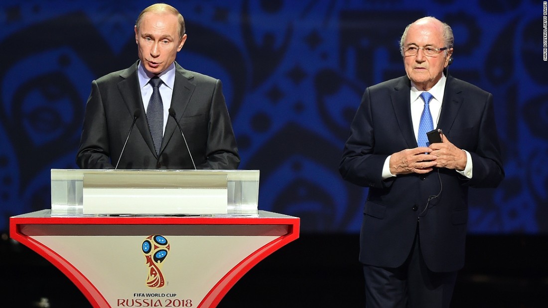Russian president Vladimir Putin and FIFA president Sepp Blatter open proceedings at the preliminary draw for the 2018 World Cup. 