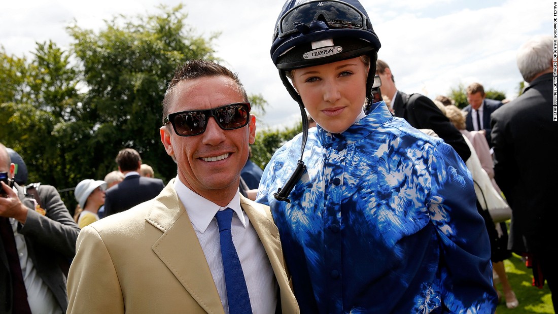 Top jockey Frankie Dettori and Leonora Smee pose for the cameras before the running of the Magnolia Cup. 
