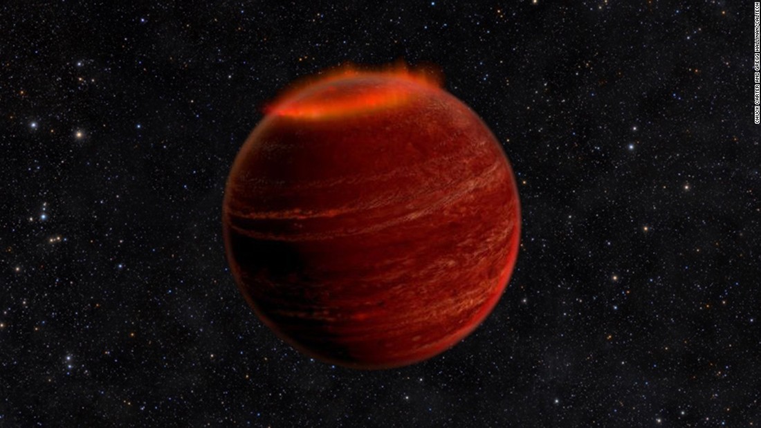 Astronomers have discovered powerful auroras on a brown dwarf that is 20 light-years away. This is an artist&#39;s concept of the phenomenon. 