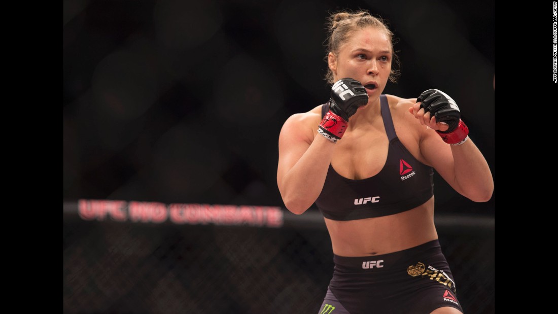 UFC fighter Ronda Rousey, the women&#39;s bantamweight champion, has never lost in mixed martial arts, and she holds the UFC record for quickest finish in a title fight: 14 seconds. Rousey also won a bronze medal in judo at the 2008 Summer Olympics.