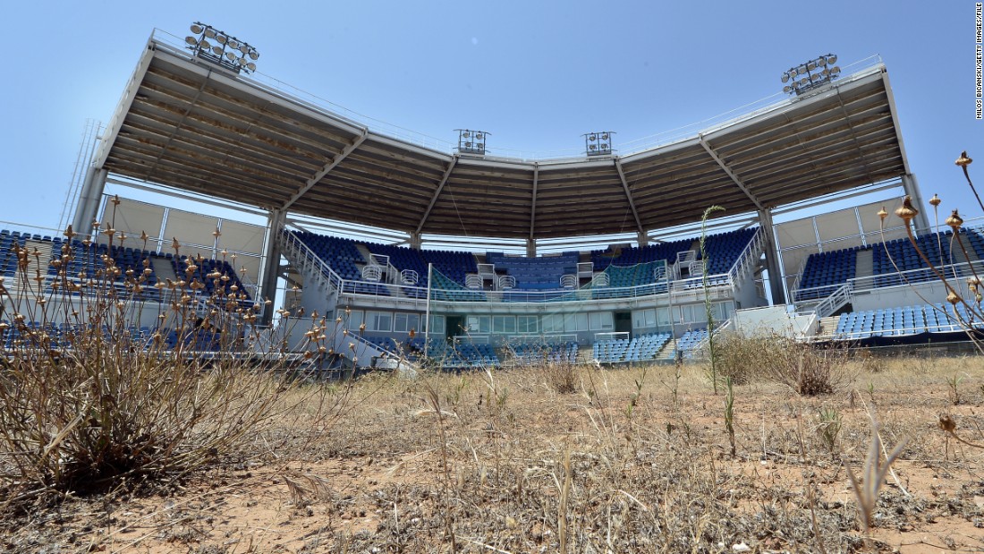 The deterioration of the softball stadium for the Athens 2004 Games reflects the problems some countries encounter when trying to establish a lasting Olympic legacy. This picture was taken in July 2014.
