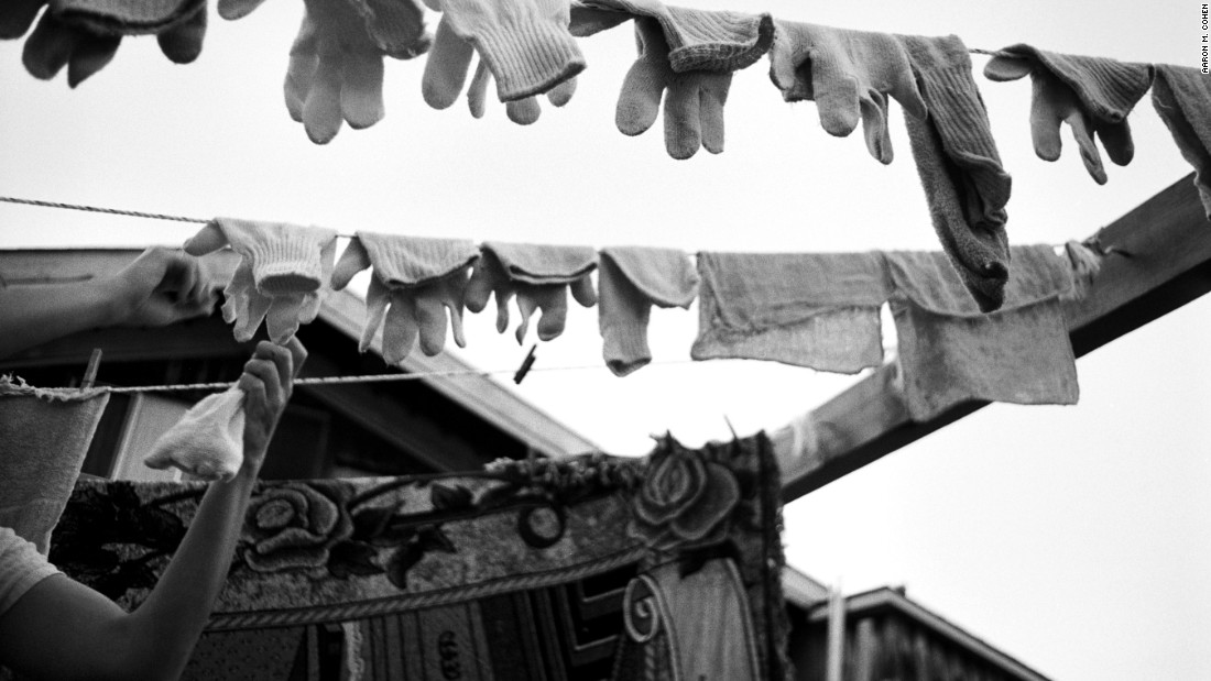 Labor credits are earned doing work that earns income for the community and also for mundane tasks like laundry. Here's a shot of the community clothesline, taken in 2003.
