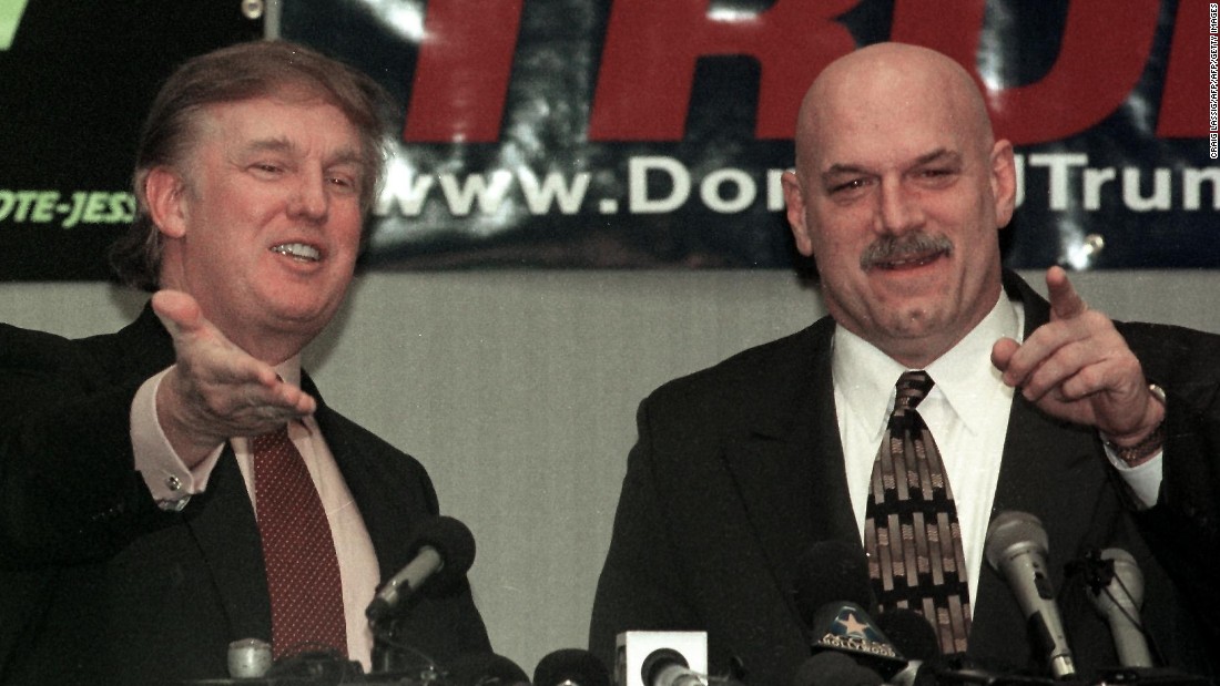Trump (left) and former Minnesota governor / WWE star Jesse &quot;The Body&quot; Ventura have been close for years. This photo was taken at a Minnesota Chamber of Commerce luncheon in January, 2000 when Trump was considering a presidential run under the Reform Party. The nomination went to Pat Buchanan instead. 