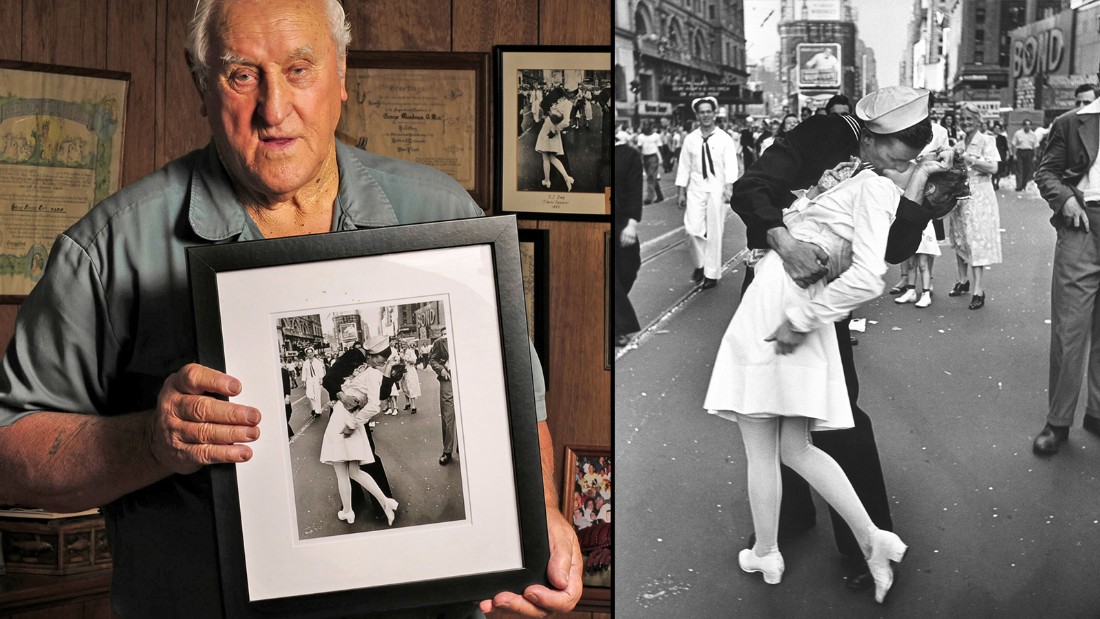 World War II veteran George Mendonsa of Rhode Island claims he&#39;s the sailor in the iconic 1945 Life Magazine photo of a couple smooching in Time Square. 