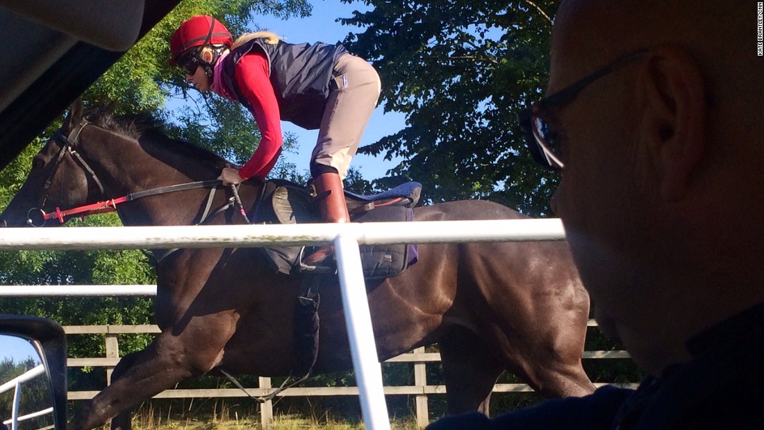 Bell is currently an apprentice jockey, learning her trade under the stewardship of legendary horse trainer Richard Fahey (right) at his stables in North Yorkshire.