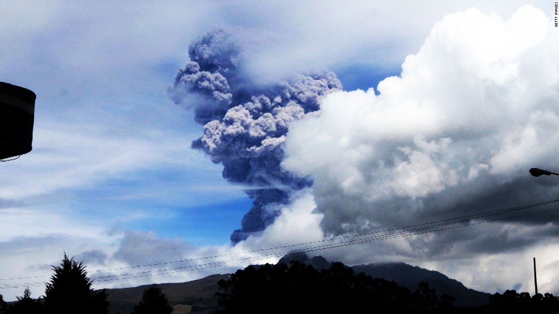Cotopaxi, a volcano in Ecuador, sends large gray puffs of ash into the sky on August 14, 2015. Officials &lt;a href=&quot;http://www.cnn.com/2015/08/15/americas/ecuador-japan-volcanoes/index.html&quot;&gt;declared a yellow alert&lt;/a&gt;, the lowest level.
