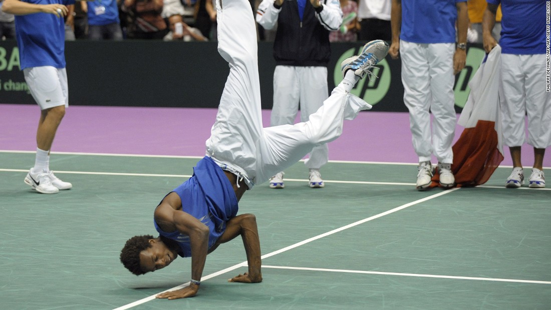 Gael Monfils is never shy in entertaining tennis fans. 