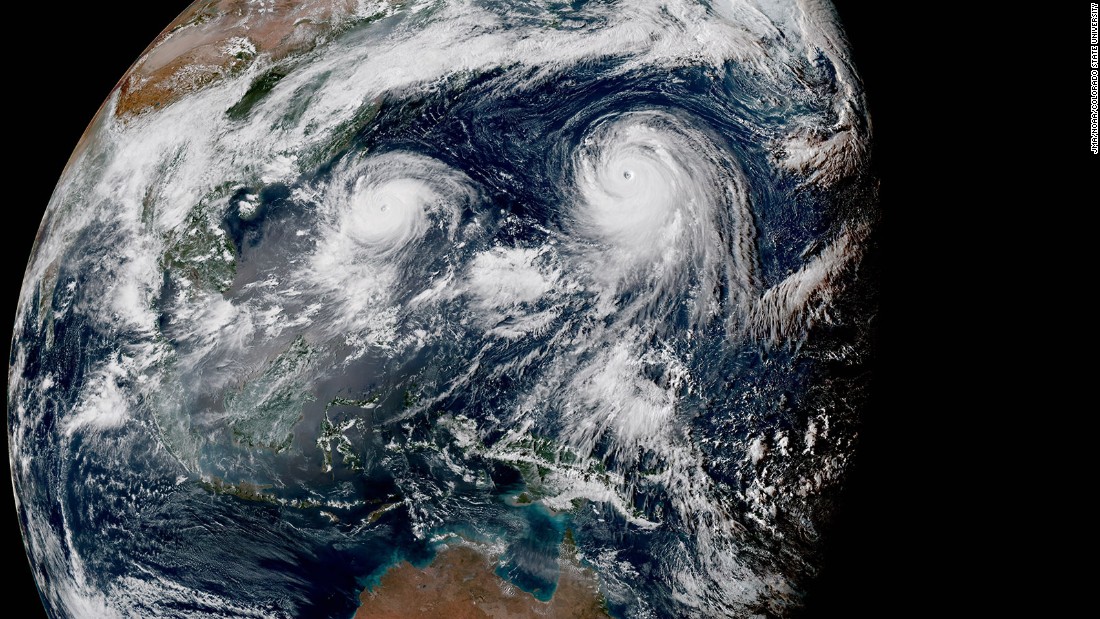 &lt;a href=&quot;http://www.cnn.com/2015/08/20/world/two-typhoons-pacific-asia/&quot;&gt;Two typhoons, Typhoon Goni and Super Typhoon Atsani, roil over the Pacific in August 2015.&lt;/a&gt; Atsani became a super typhoon (equivalent of a Category 4 or 5 storm) on August 19 as it churned northeast of Guam and Saipan.
