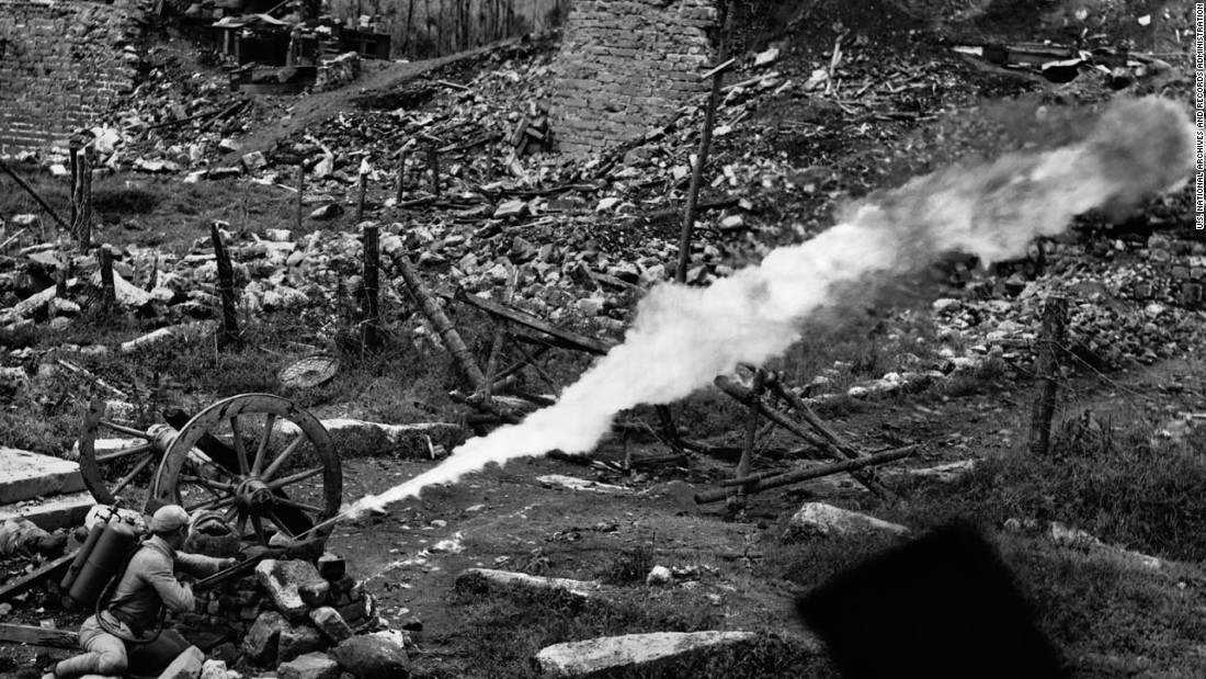 Chinese soldiers were trained by U.S. officers to use incendiary devices called &quot;flamethrowers&quot; seen here during the three-month siege of the ancient walled city of Tengchung, a Japanese stronghold. The American effort is often forgotten in China too.  Following the end of the war, civil war broke out, and with the victory of the Communists all mention of American cooperation was stricken from the record.  