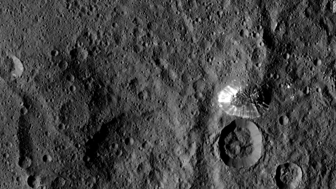 This tall, &lt;a href=&quot;http://www.nasa.gov/jpl/dawn-sends-sharper-scenes-from-ceres&quot; target=&quot;_blank&quot;&gt;conical mountain on Ceres&lt;/a&gt; was photographed from a distance of 915 miles (1,473 kilometers) by NASA&#39;s Dawn spacecraft. The mountain, located in the dwarf planet&#39;s southern hemisphere, is 4 miles (6.4 kilometers) high. The photo was taken on August 19, 2015.