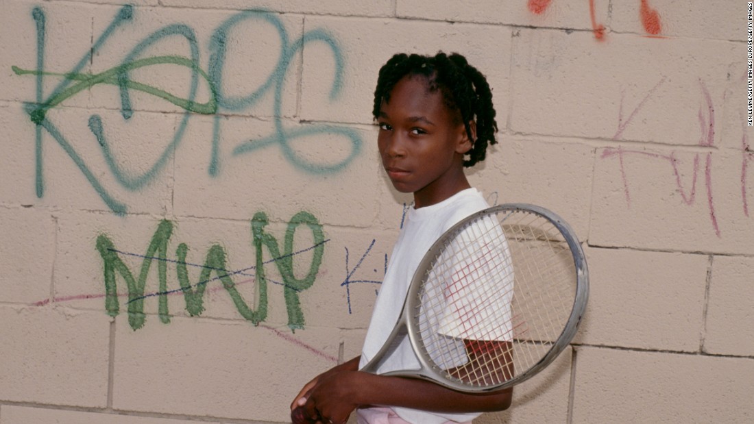 Williams is 10 years old in this photo from August 1990. She and her sister, Serena, were trained by their father in the tough Los Angeles suburb of Compton before moving to West Palm Beach, Florida, to attend a tennis academy. 