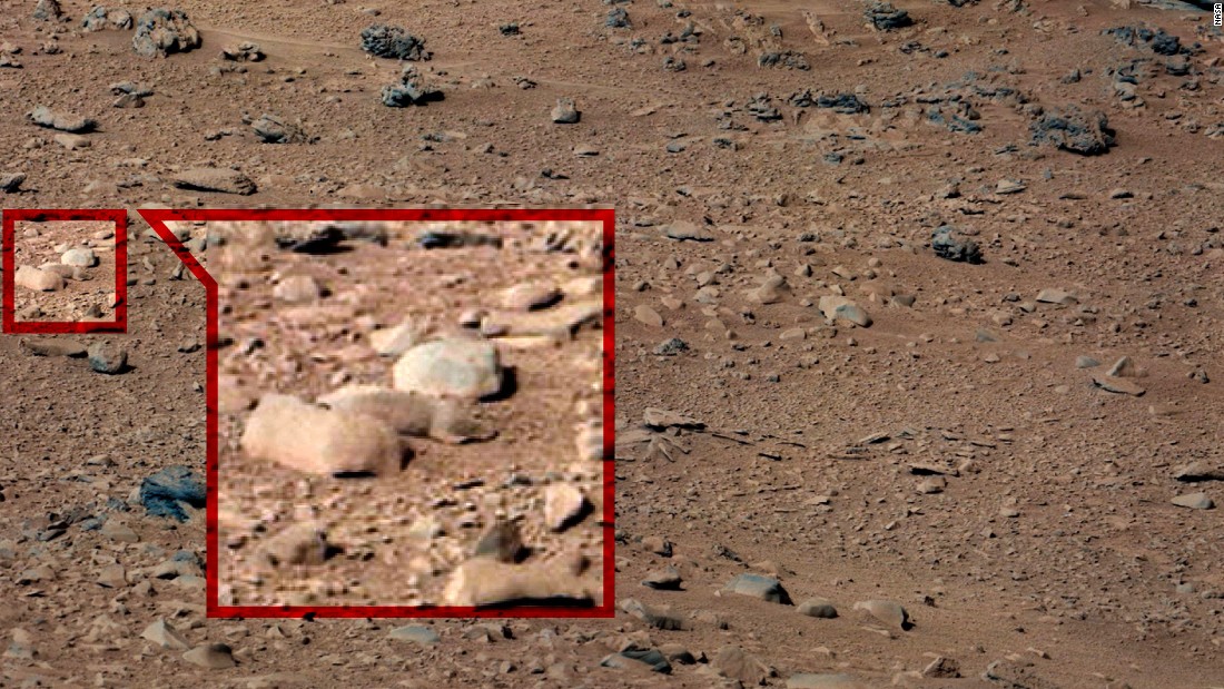 The Squirrel: Observers spotted a squirrel crouched between two rocks in this Curiosity photo. NASA says rodents would be &quot;further up the food chain&quot; than Martian life, if it existed, ever made it to.
