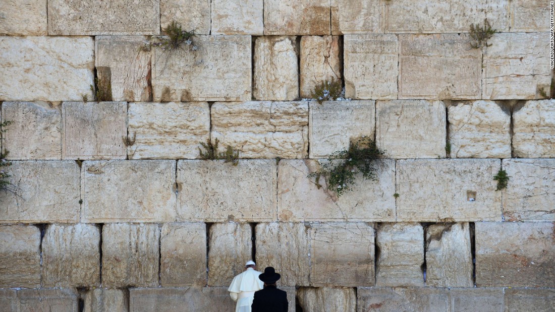 Pope Francis prays next to a rabbi at the Western Wall in Jerusalem&#39;s Old City in May 2014. The Pope went on a &lt;a href=&quot;http://www.cnn.com/2014/05/24/world/gallery/pope-holy-land/index.html&quot;&gt;three-day trip to the Holy Land&lt;/a&gt;, and he was accompanied by Jewish and Muslim leaders from his home country of Argentina.