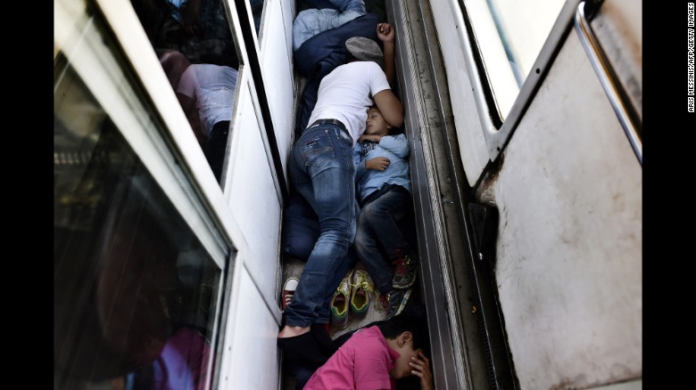 Syrian refugees sleep on the floor of a train car taking them from Macedonia to the Serbian border in August 2015. &lt;a href=&quot;http://www.cnn.com/2015/08/28/world/iyw-migrant-how-to-help/index.html&quot; target=&quot;_blank&quot;&gt;How to help the ongoing migrant crisis&lt;/a&gt;