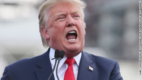 Republican presidential candidate Donald Trump addresses a rally against the Iran nuclear deal on the West Lawn of the U.S. Capitol September 9, 2015 in Washington, D.C.