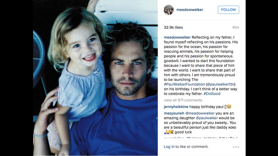 Paul Walkers Daughter Names Foundation After Him Cnn 