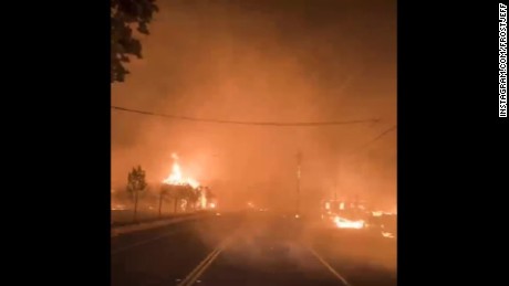 California Valley fire: Driving through a burning town