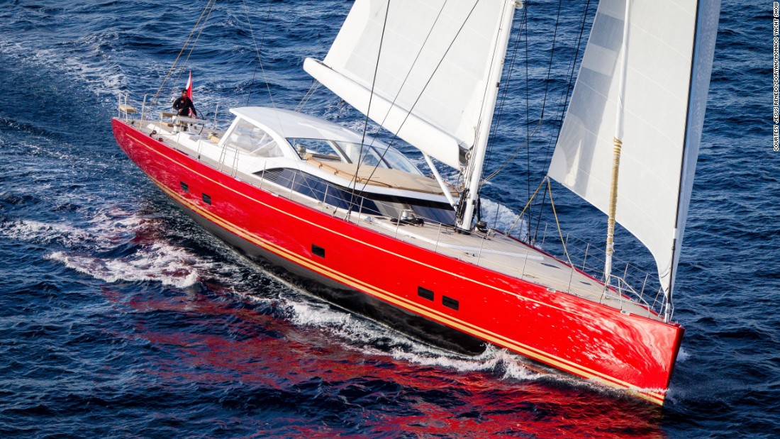 Dubbed the &quot;Lady in Red&quot; by promoters, the &lt;a href=&quot;http://www.monacoyachtshow.com/fr/yacht/5/BALTIC_YACHTS_BALTIC_116_DORYAN.html&quot; target=&quot;_blank&quot;&gt;Baltic 116 Doryan&lt;/a&gt; harks back to a classic sailboat design. At over 35 meters long, the elegant vessel can accommodate 12 guests.