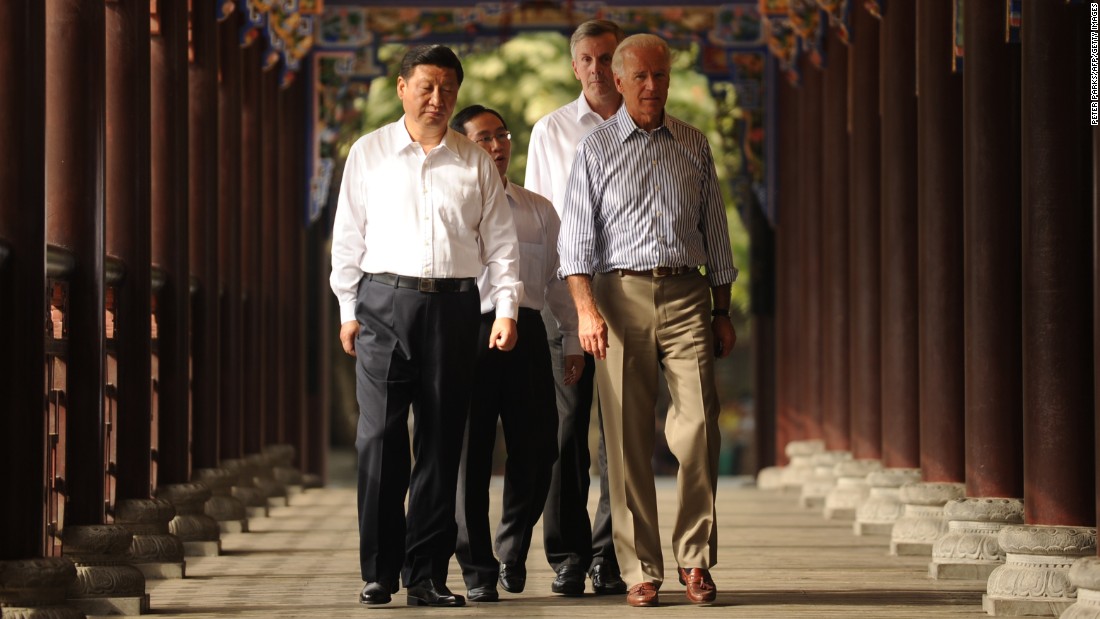 U.S. Vice President Joe Biden visits then Chinese Vice President Xi Jinping in Chengdu, Sichuan, in August, 2011. The five-day visit to China was part of a reciprocal agreement for the vice presidents to meet. A primary goal for Biden was to get to know the next generation of Chinese leadership.