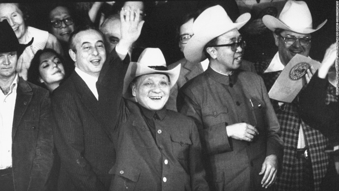 China&#39;s paramount leader Deng Xiaoping dons a cowboy hat while attending a Texas rodeo in 1979, the year China and the United States formally established diplomatic relations.&lt;br /&gt;