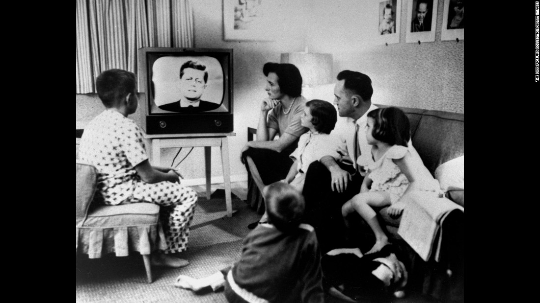 A family gathers around a television to watch the debate. More than 66 million people watched out of a population of about 180 million. &quot;I don&#39;t think it&#39;s overstating the fact that, on that date, politics and television changed forever,&quot; said Bruce DuMont, a nationally syndicated radio talk show host and president of the Museum of Broadcast Communications. &quot;After that debate, it was not just what you said in a campaign that was important, but how you looked saying it.&quot;