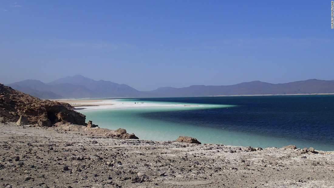 A craggy bay off the coast of Djibouti. 