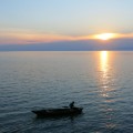 Sunset on lake in Burundi