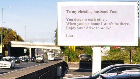 The hard hitting billboard sign was positioned alongside a busy highway in Sheffield, northern England.