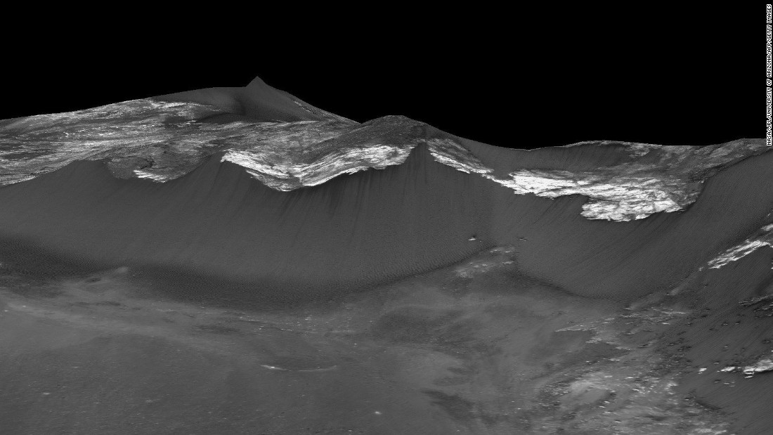 Recurring slope lineae flow down the west-facing slopes of Coprates Chasma, which is in the equatorial region of Mars.