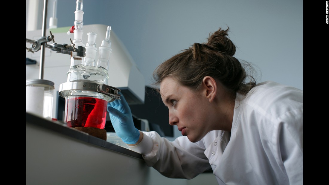 Crowley works on a lab-grown windpipe inside a bioreactor.