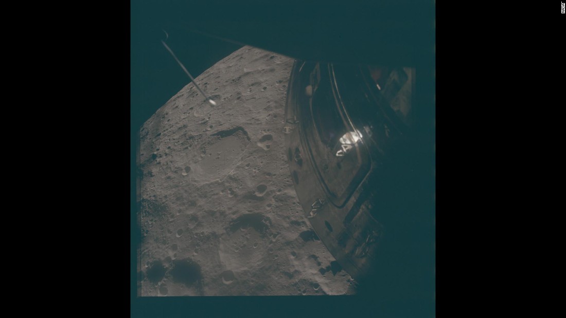 This shot of the moon&#39;s surface was taken aboard Apollo 13, which famously had to abort its landing and return to Earth after an explosion threatened the crew.