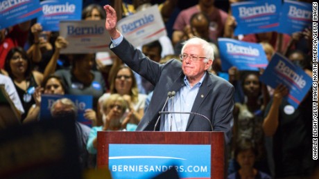 PHOENIX, AZ - JULY 18: U.S. Sen. Bernie Sanders (I-VT) speaks to the crowd at the Phoenix Convention Center July 18, 2015 in Phoenix, Arizona. The Democratic presidential candidate spoke on his central issues of income inequality, job creation, controlling climate change, quality affordable education and getting big money out of politics, to more than 11,000 people attending. (Photo by Charlie Leight/Getty Images)