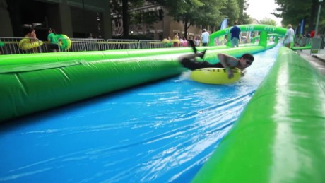 Giant Slip And Slide Coming To A City Near You Cnn Video